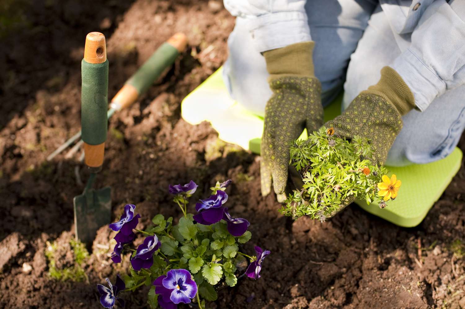 Mujer haciendo jardinería