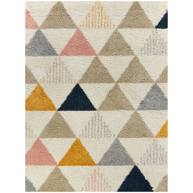 A colorful modern area rug