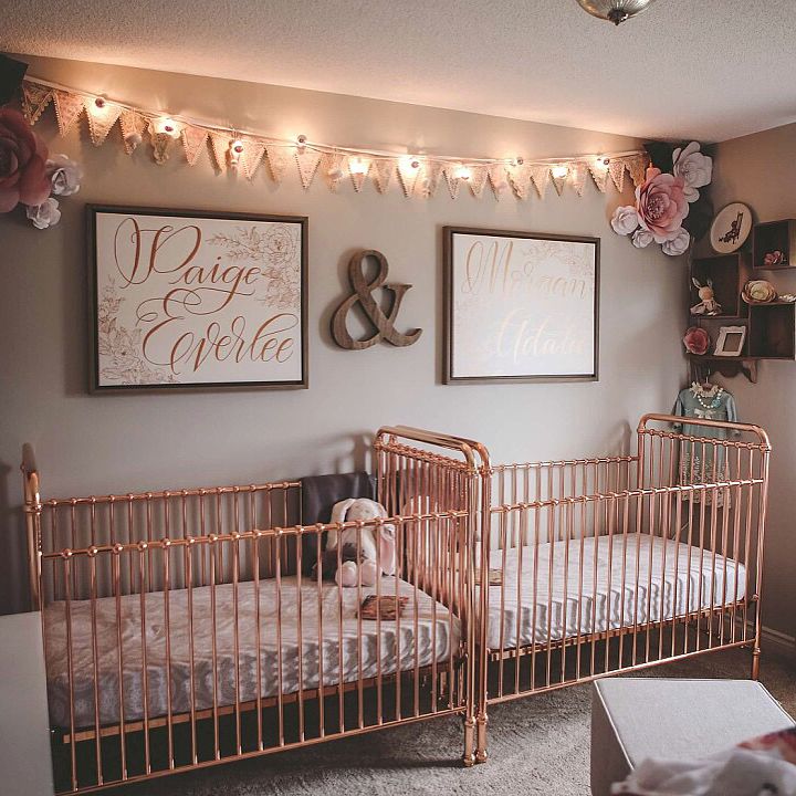 Vintage, Pink and Gold Twin Room