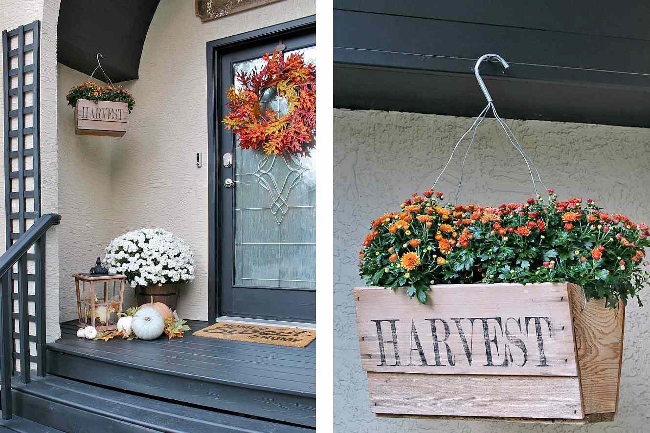 Hängende Blumen Herbst Veranda