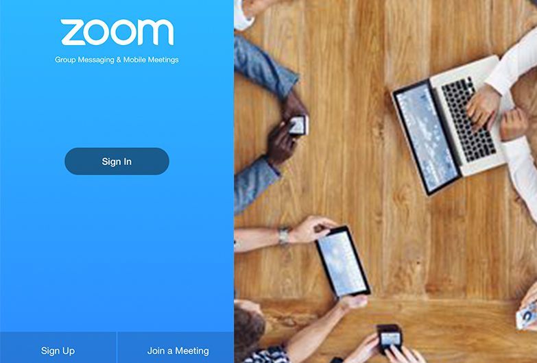 Zoom app page