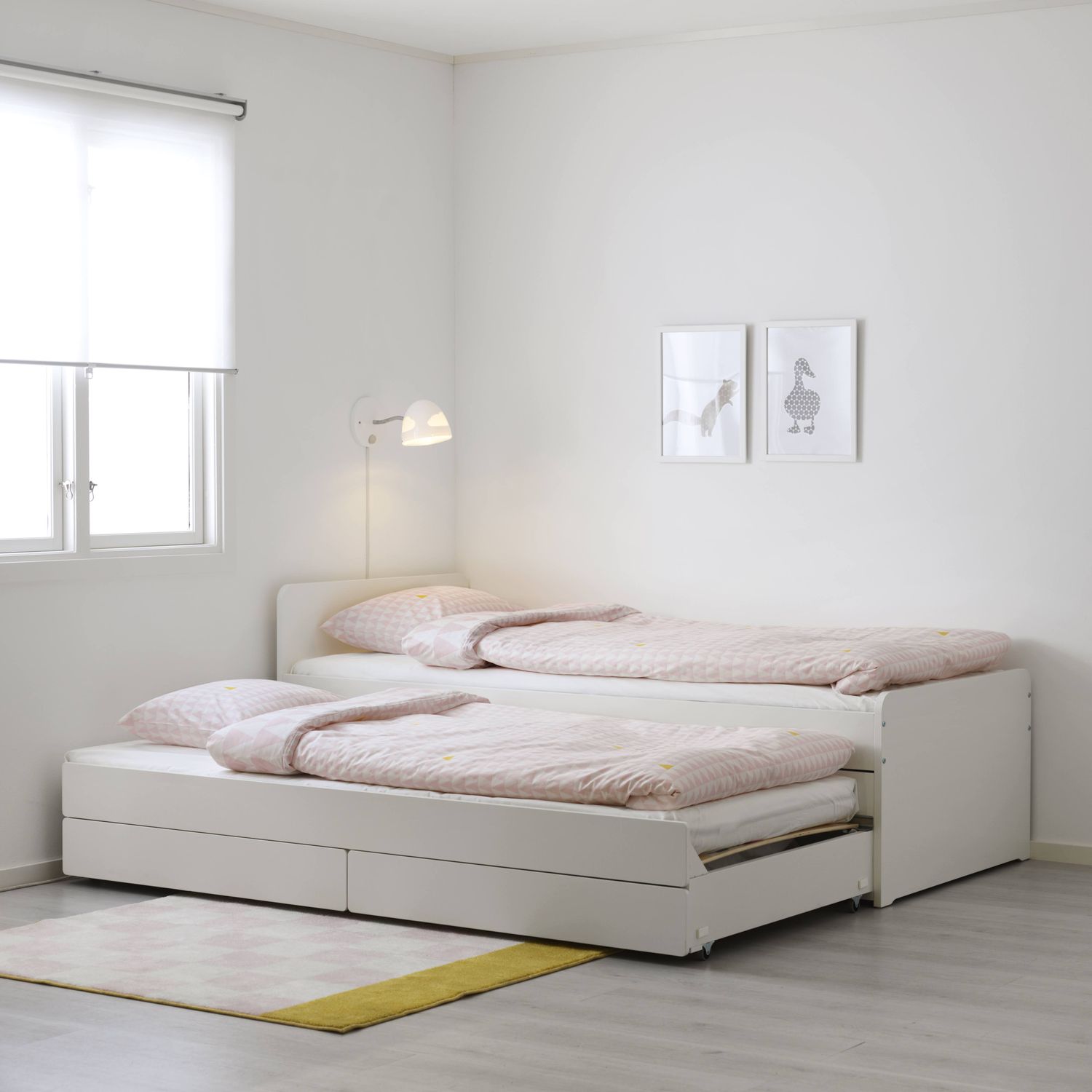 IKEA SL?KT Bettrahmen mit ausziehbarem Bett + Stauraum