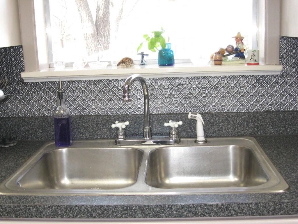 Faux Tin Backsplash