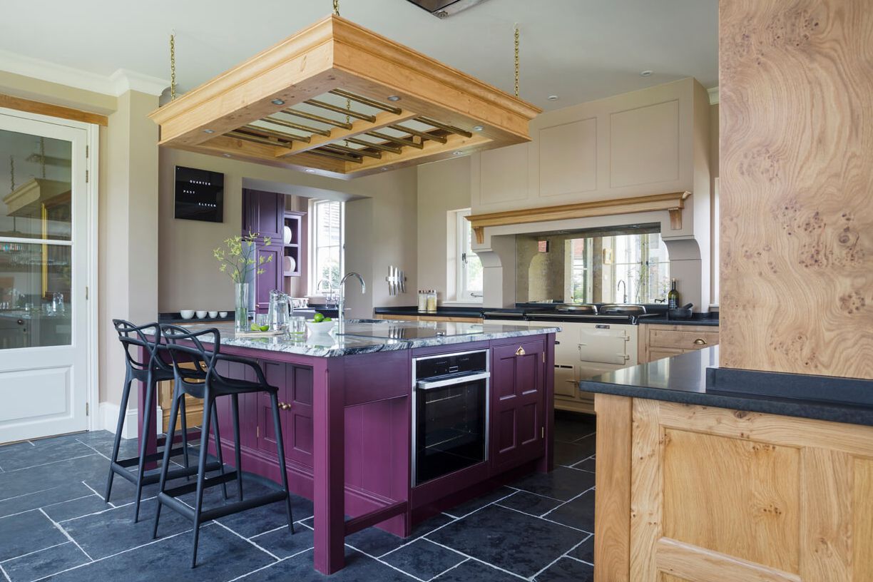 purple kitchen cabinets