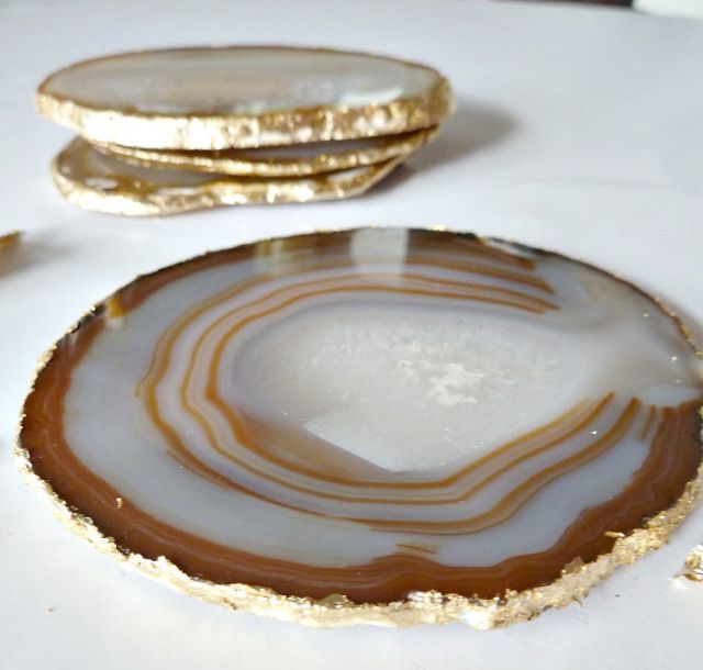 DIY Gold Agate Coasters