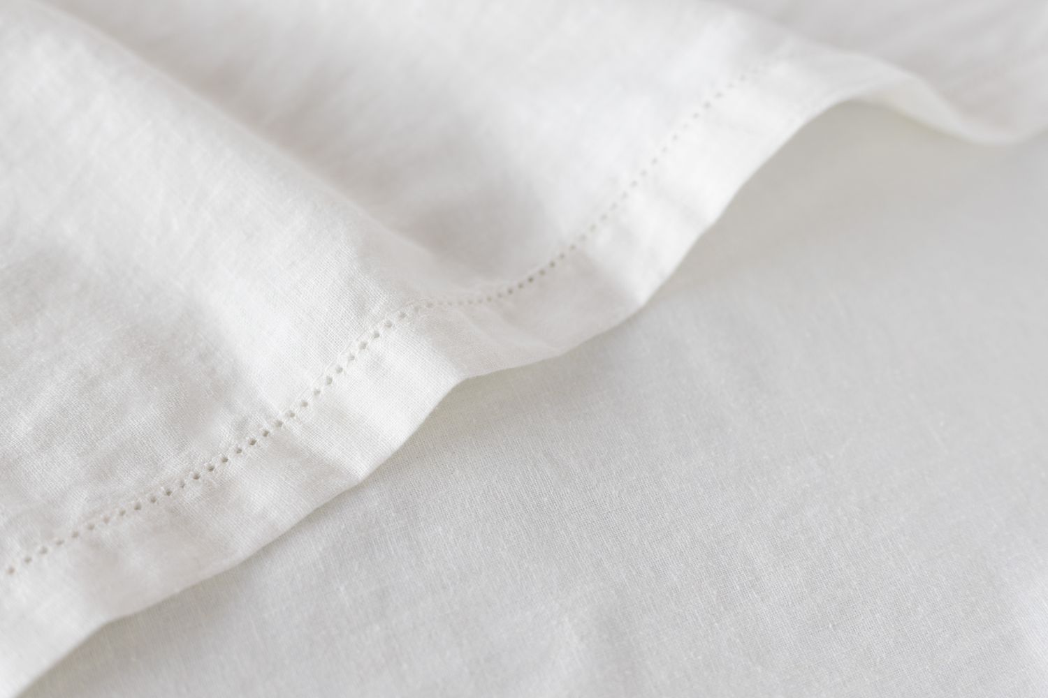 closeup of linen bedding