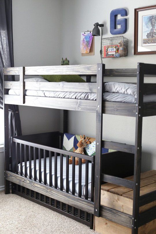 Baby-friendly bunk bed hack using Ikea's Mydal bunk bed