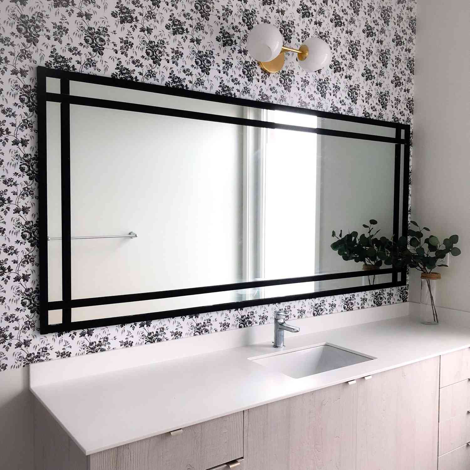 A DIY Industrial Bathroom Mirror Frame