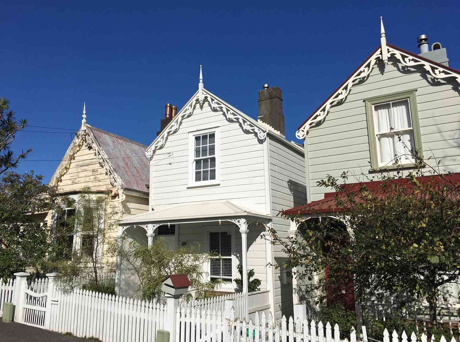 Viktorianische Häuser in Auckland, Neuseeland.