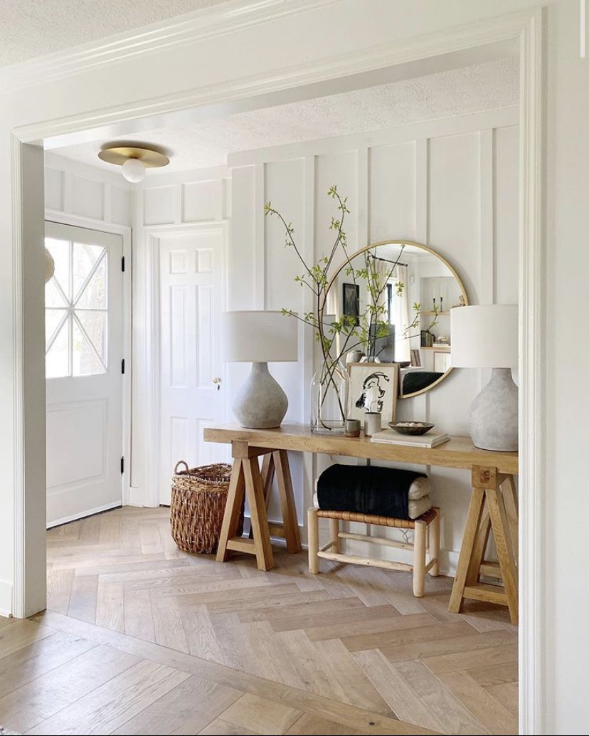 Crisp and clean modern farmhouse-style room