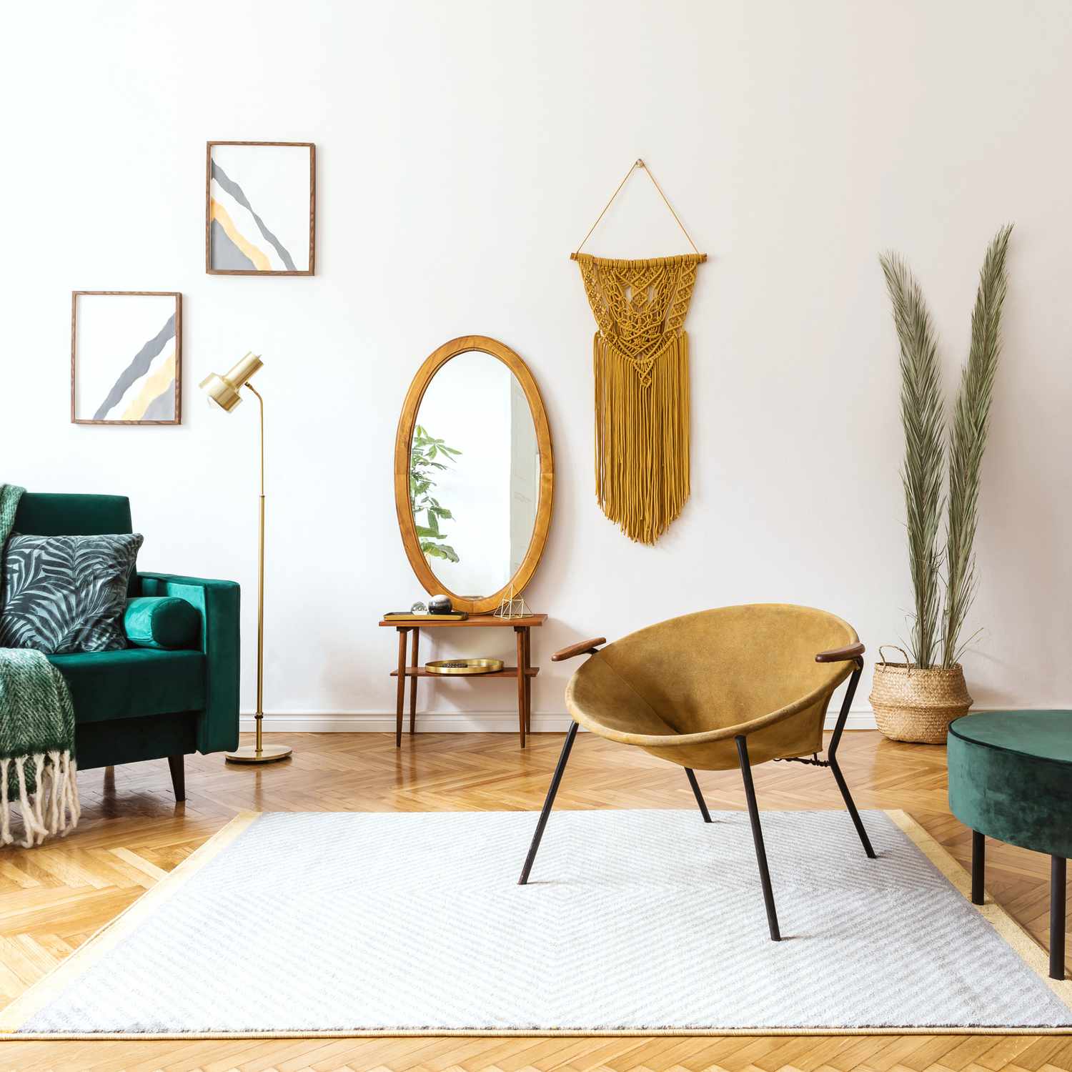 Ein Wohnzimmer im Boho-Chic