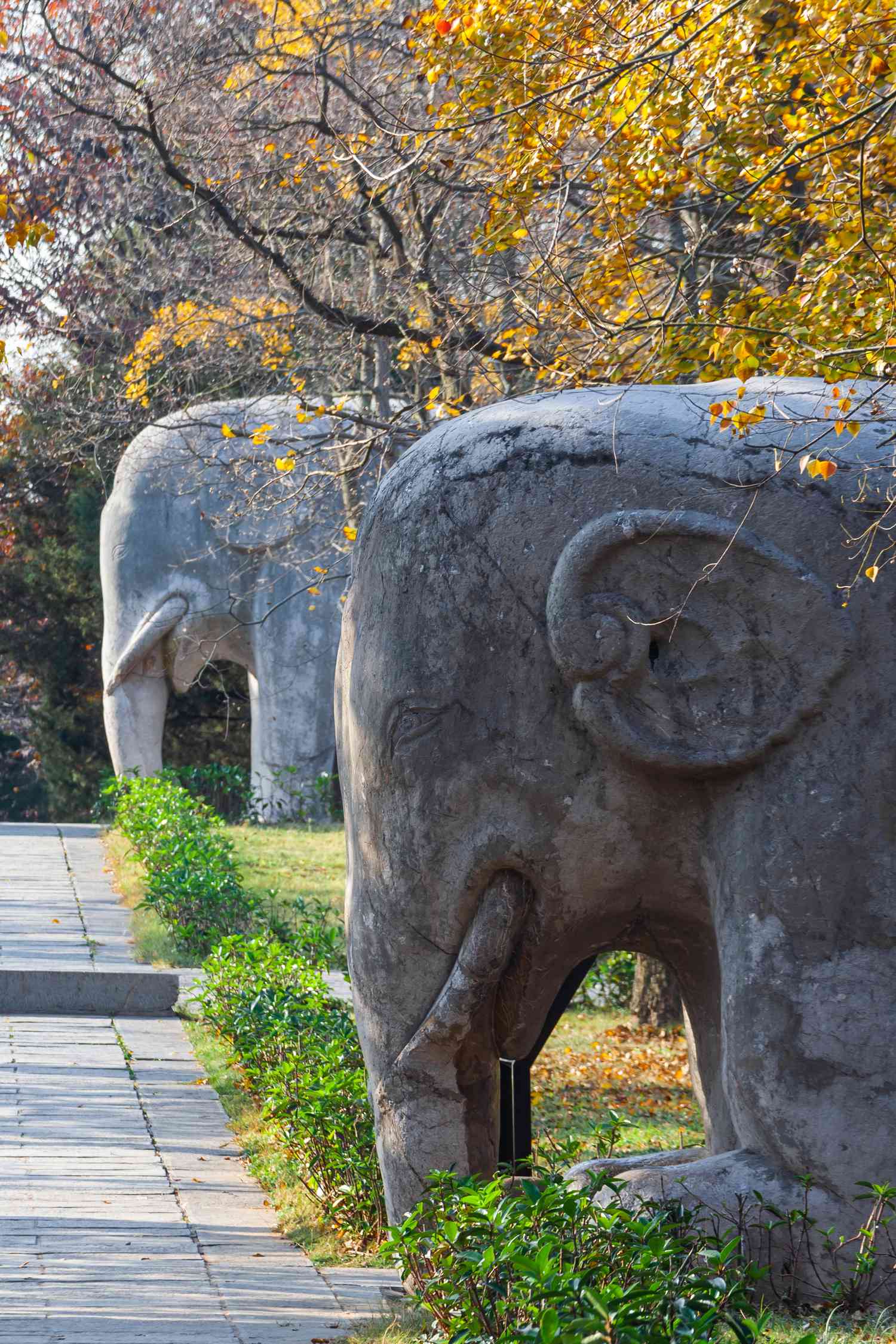 Ming xiaoling stone statue road shendao, a famous historical site in nanjing,jiangsu province, China