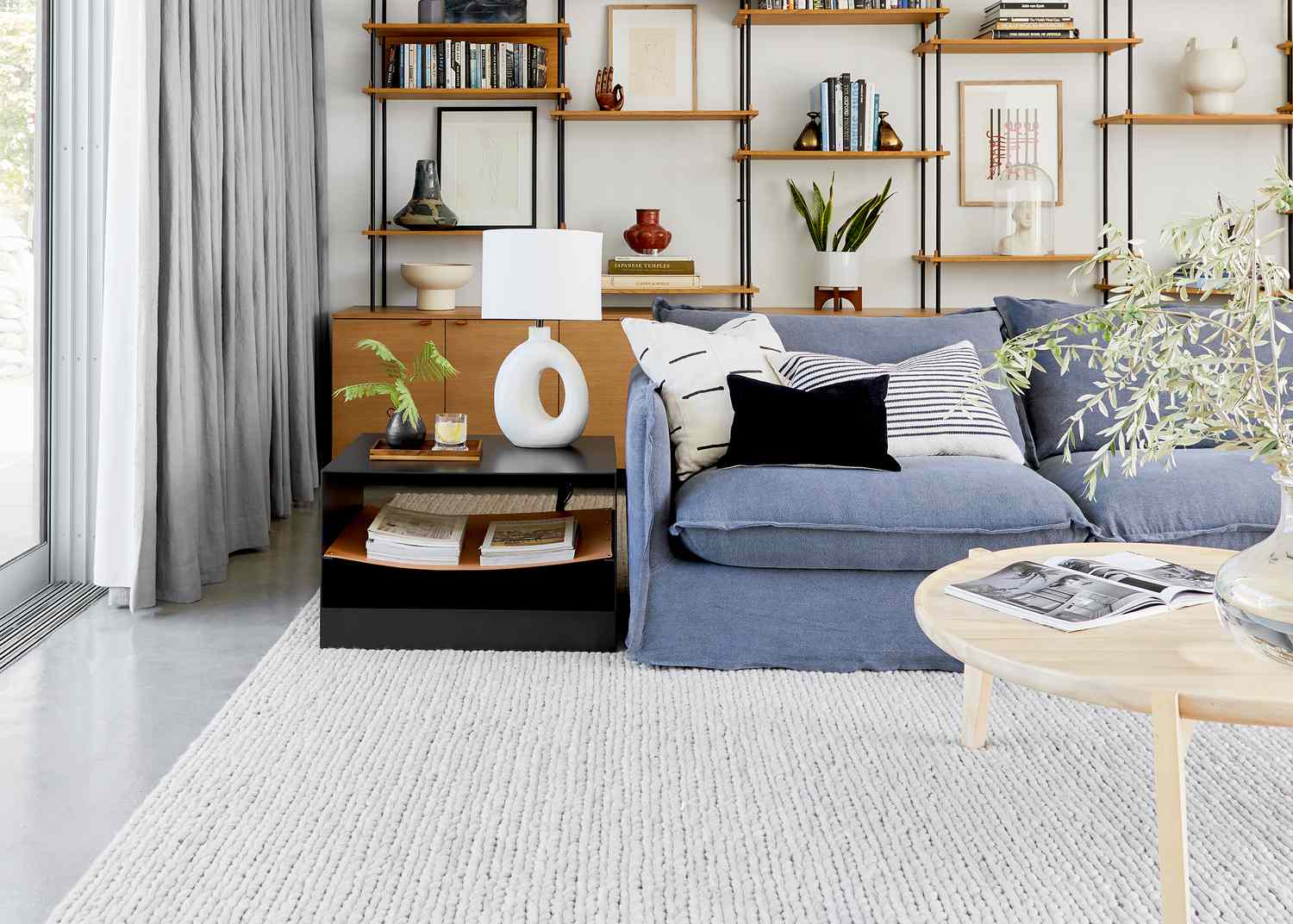 braided wool rug in a living room