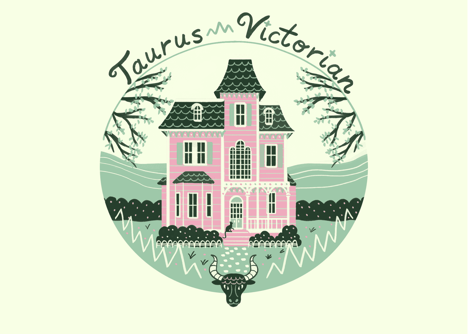 Ein viktorianisches Herrenhaus für eine Stierillustration
