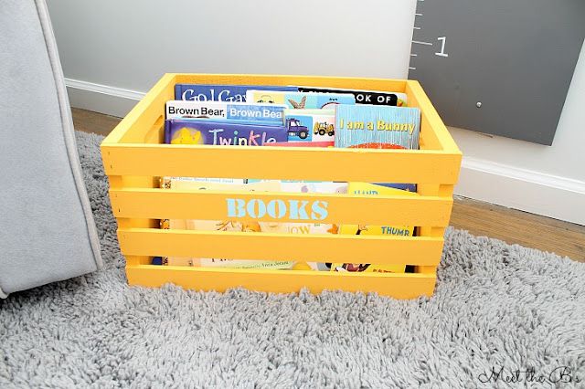 diy book storage crate