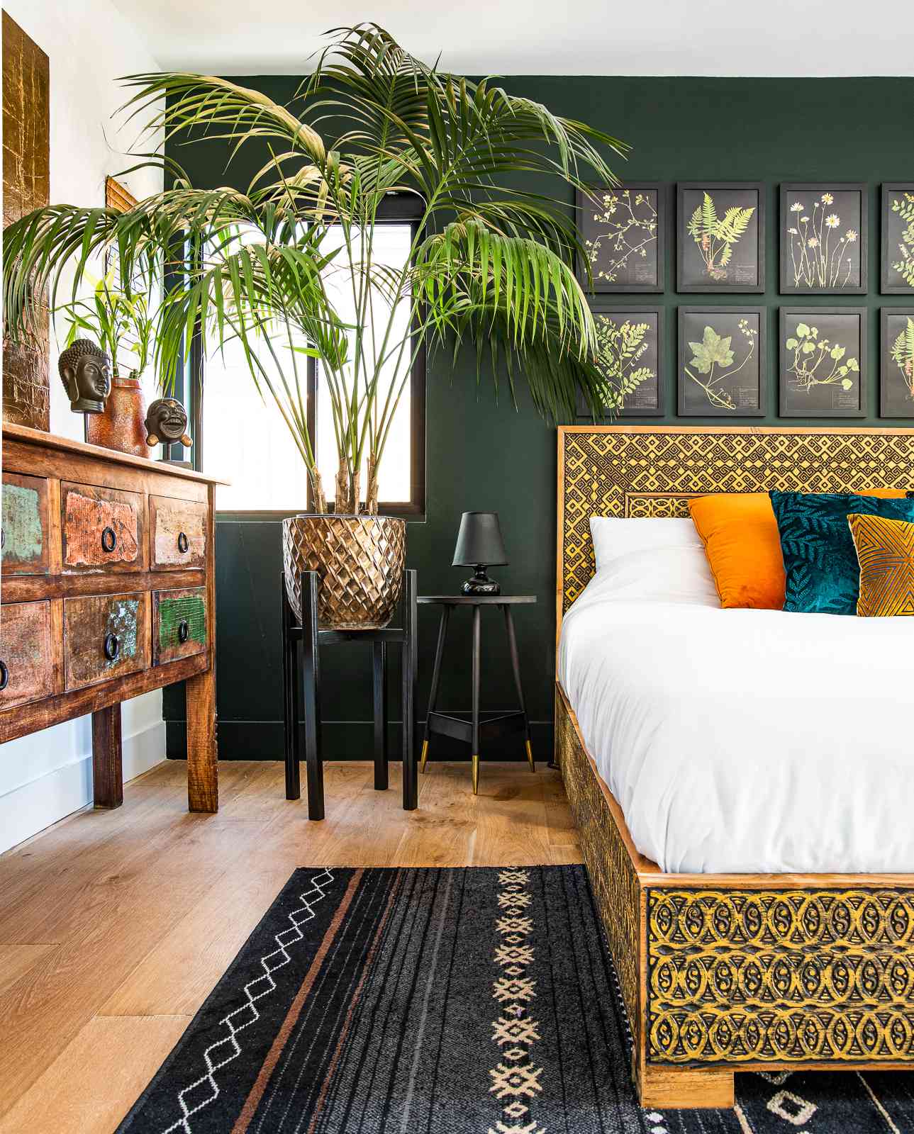 Chambre Boho avec grande plante