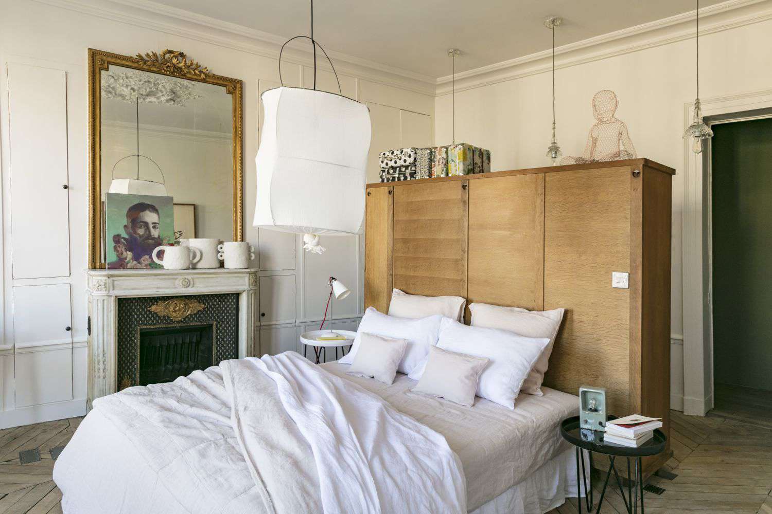 Schlafzimmer im Merci-Apartment in Paris.