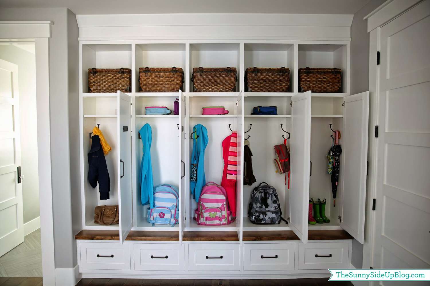 Mudroom storage cubbies