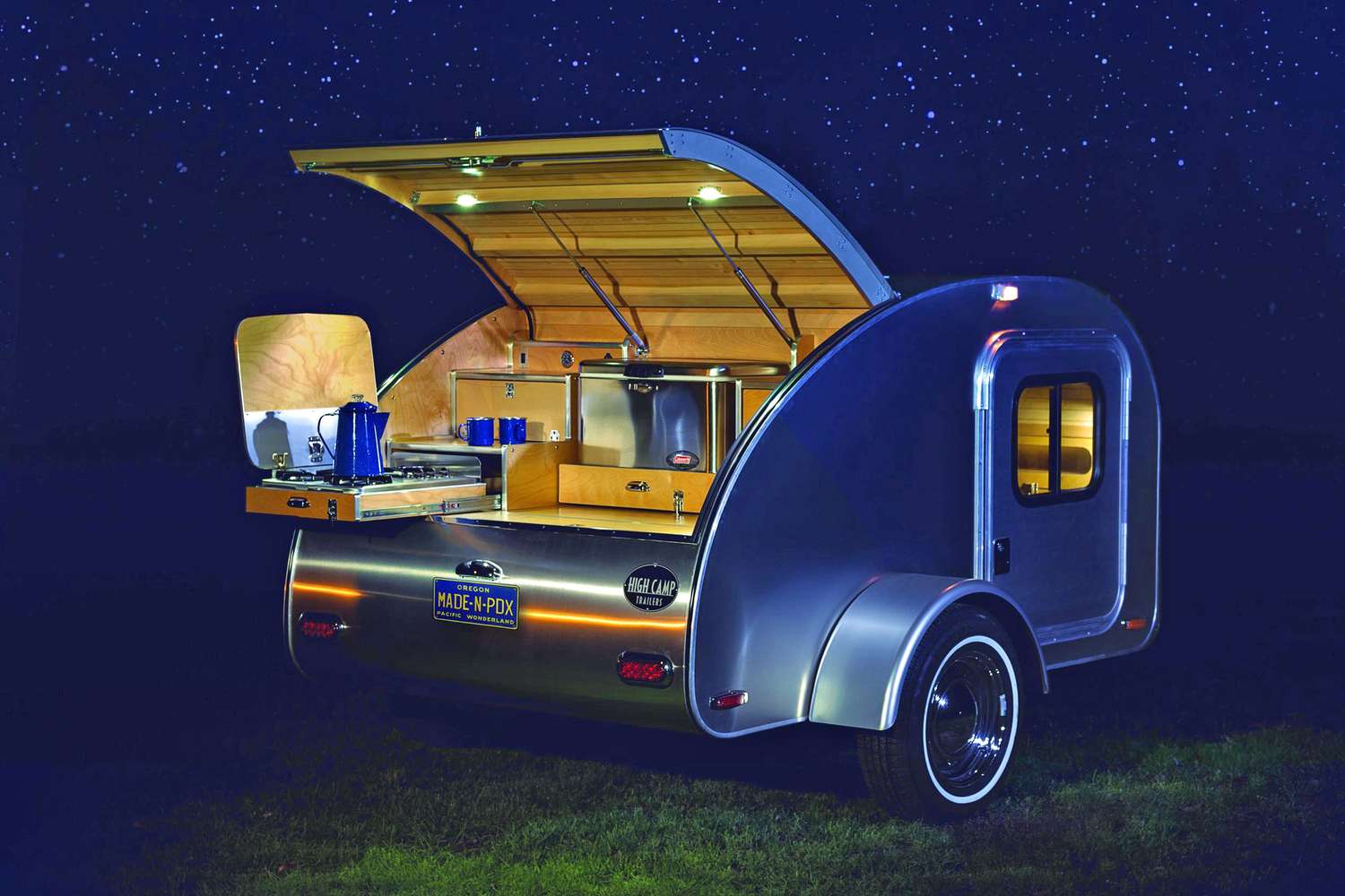 A Teardrop camper trailer