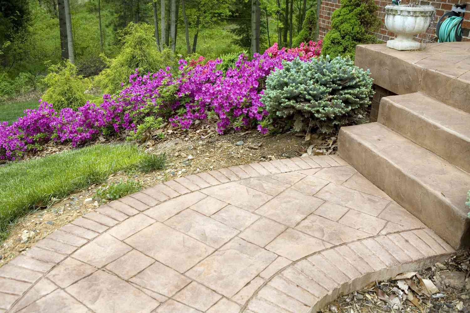 stamped concrete porch and walkway