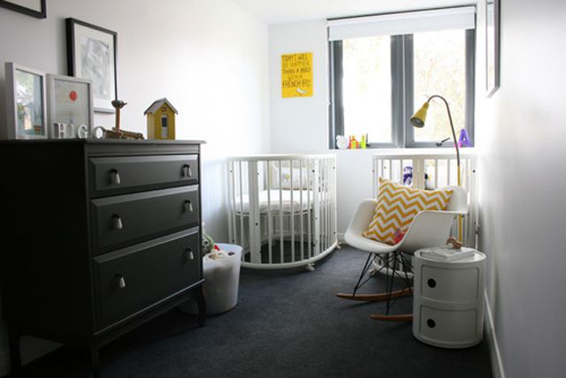 Small space nursery for twins