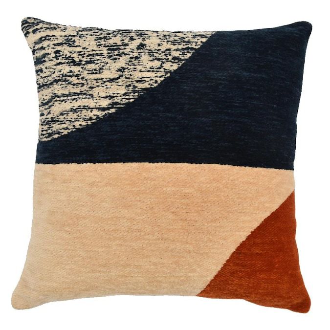 A modern colorblock throw pillow