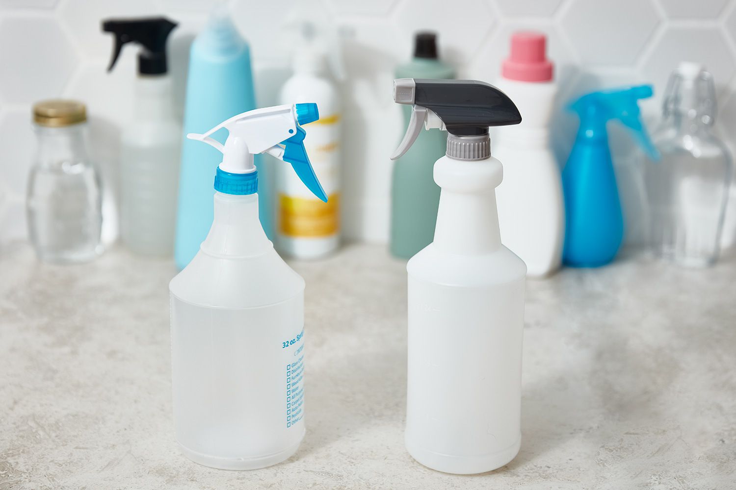 a variety of cleaners, disinfectants, and sanitizers