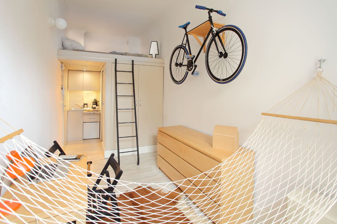 apartamento estúdio com rede e cama loft