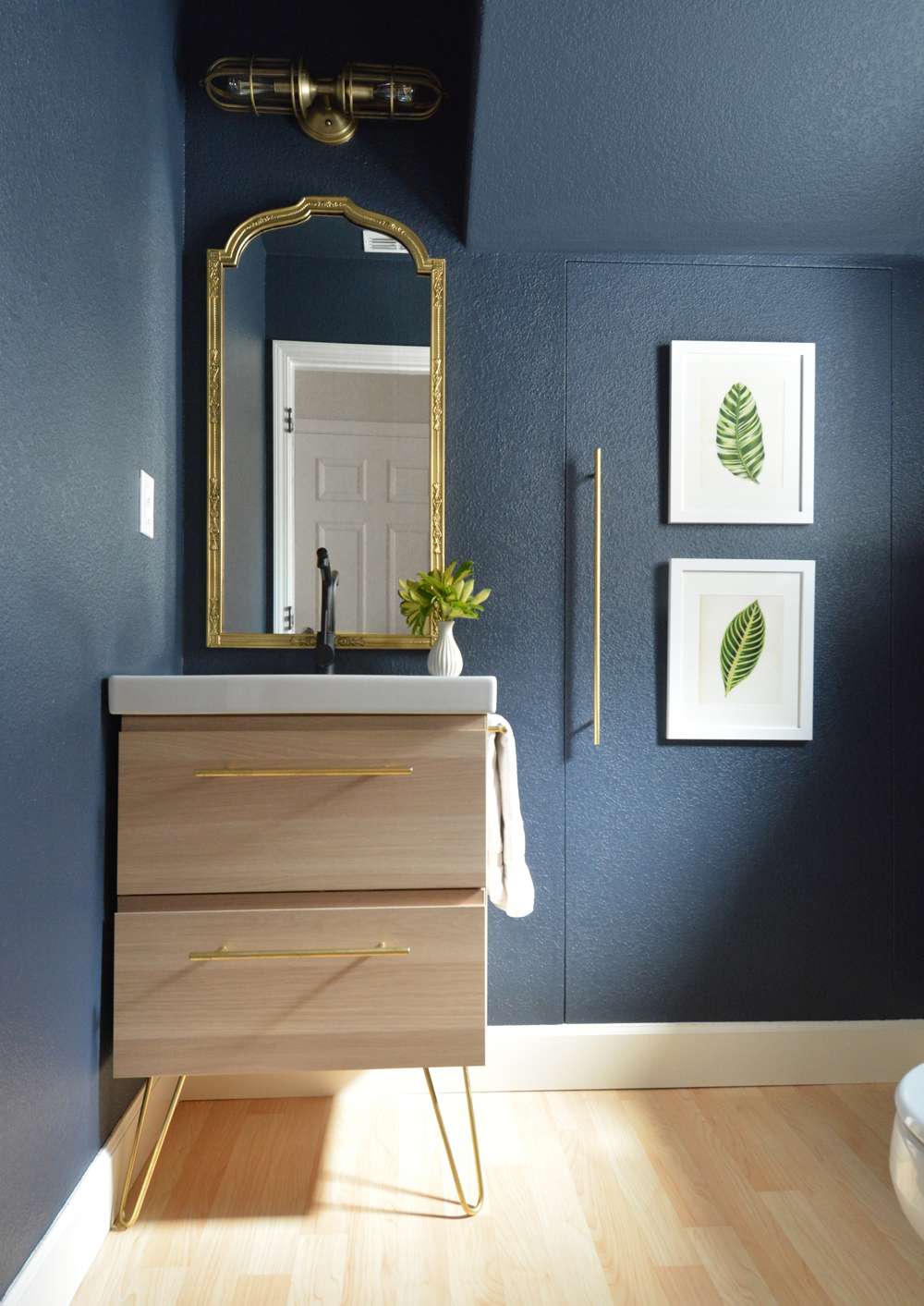 navy blue bathroom