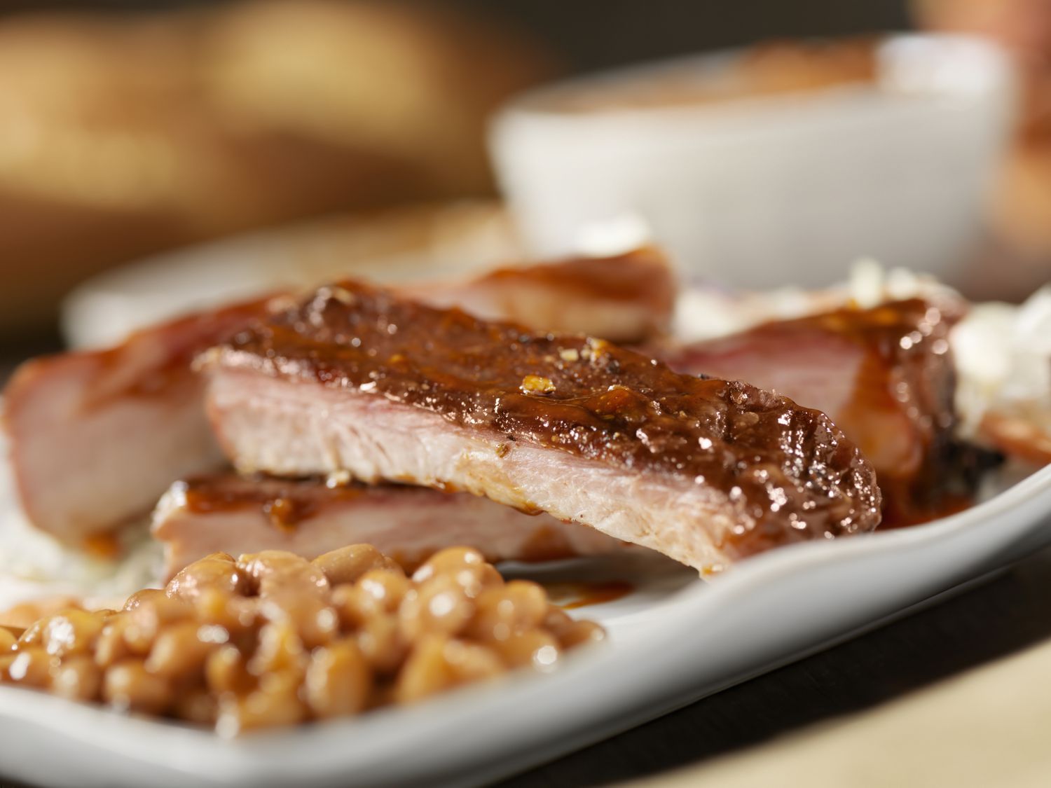 Baby Back Pork Ribs With Baked Beans