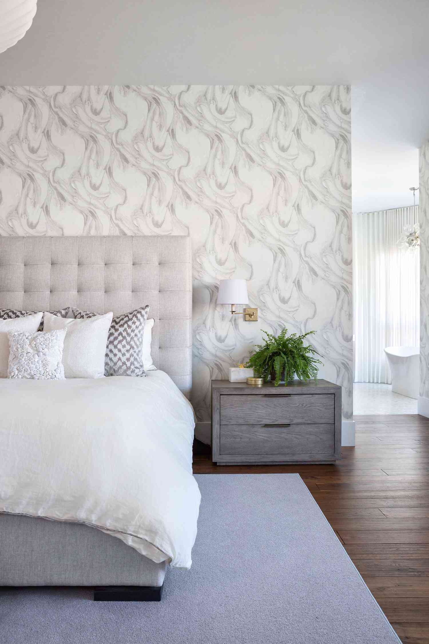 gray bedroom accent wall