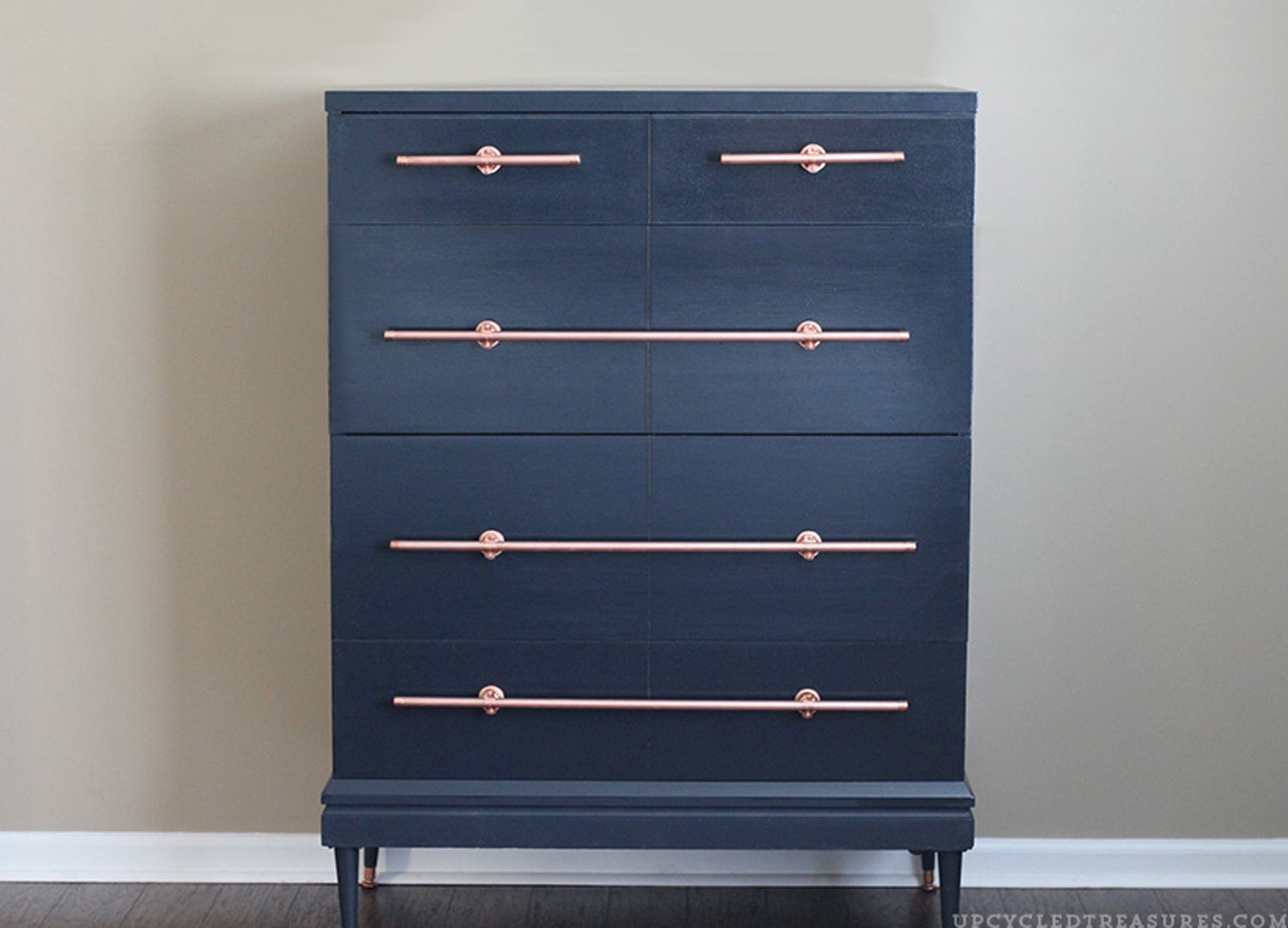 upcycled dresser with DIY drawer pulls