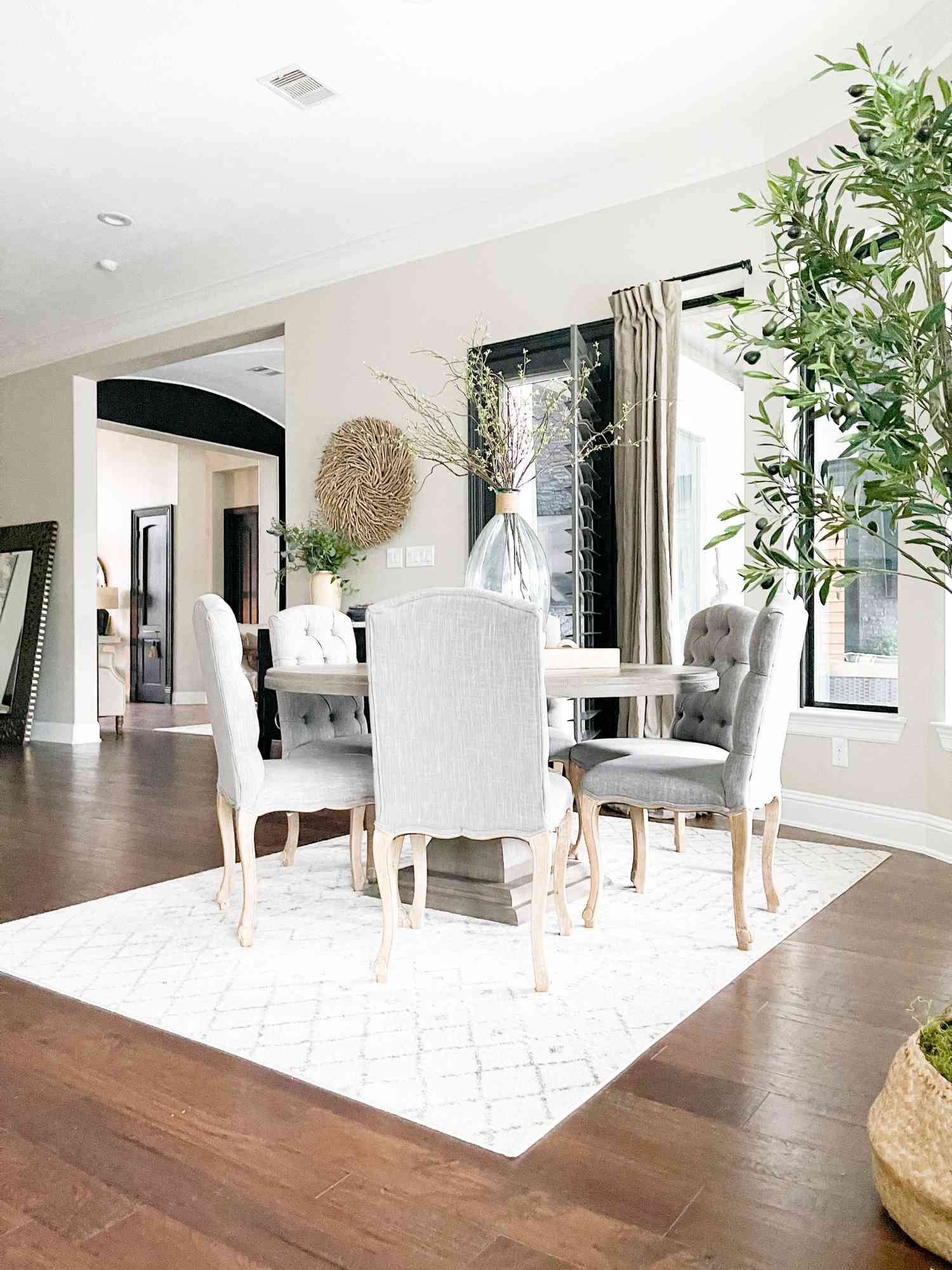 neutral dining room farmhouse