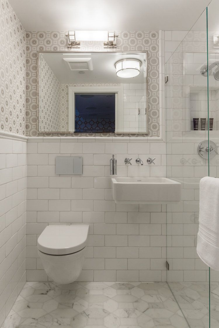 small bathroom with small space fixtures