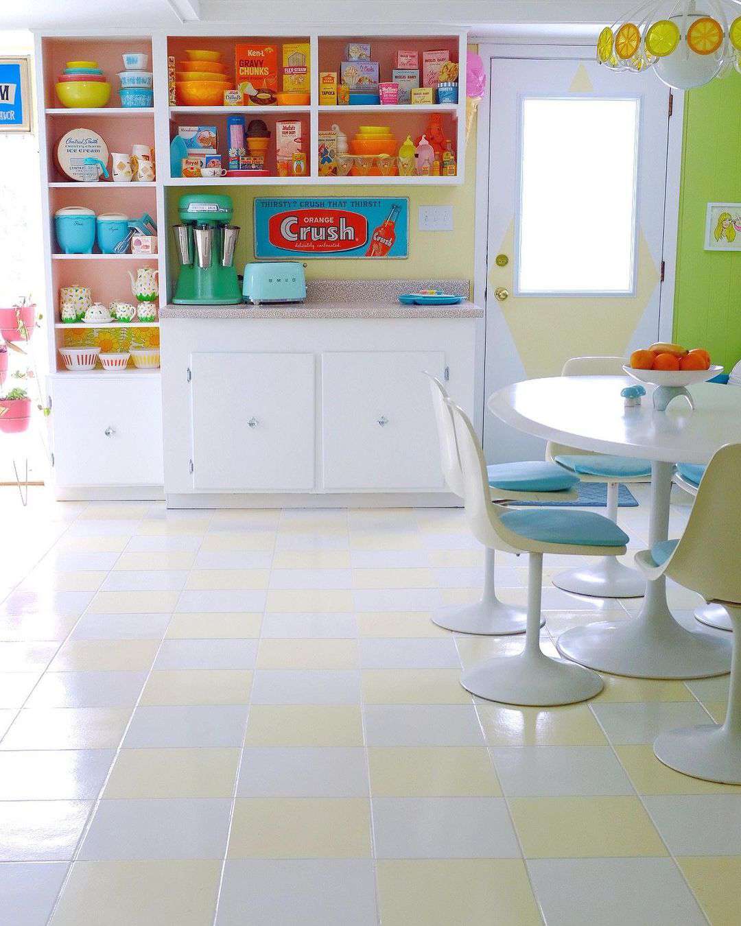 armários de cozinha coloridos