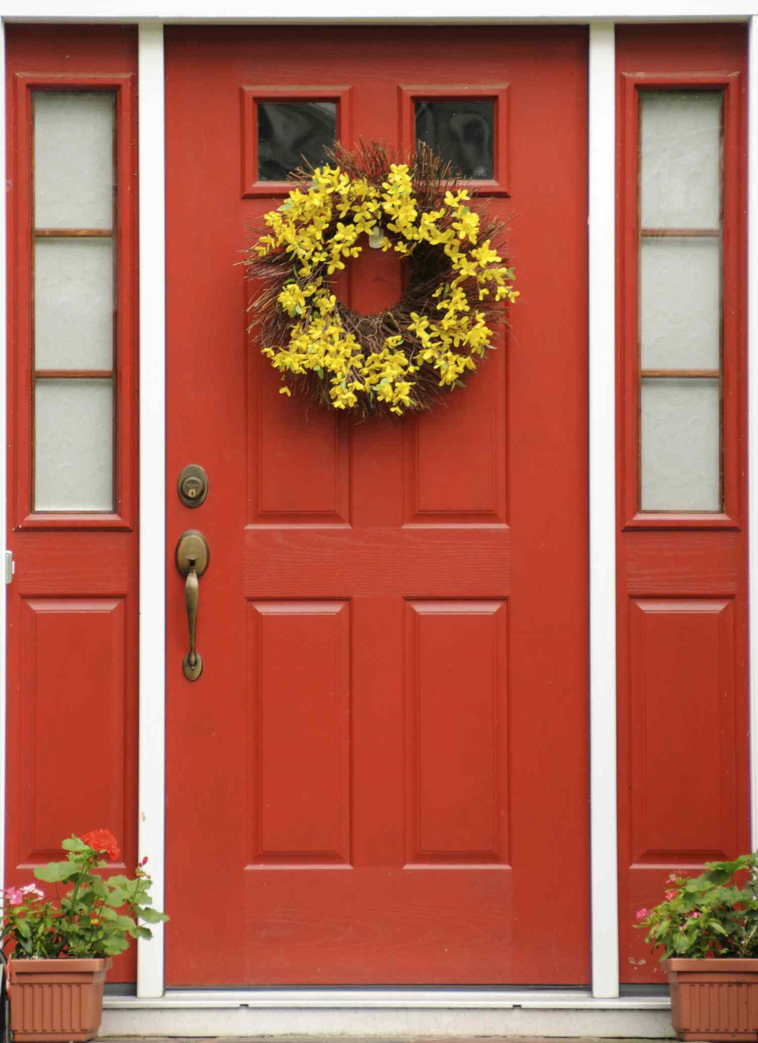 red front door