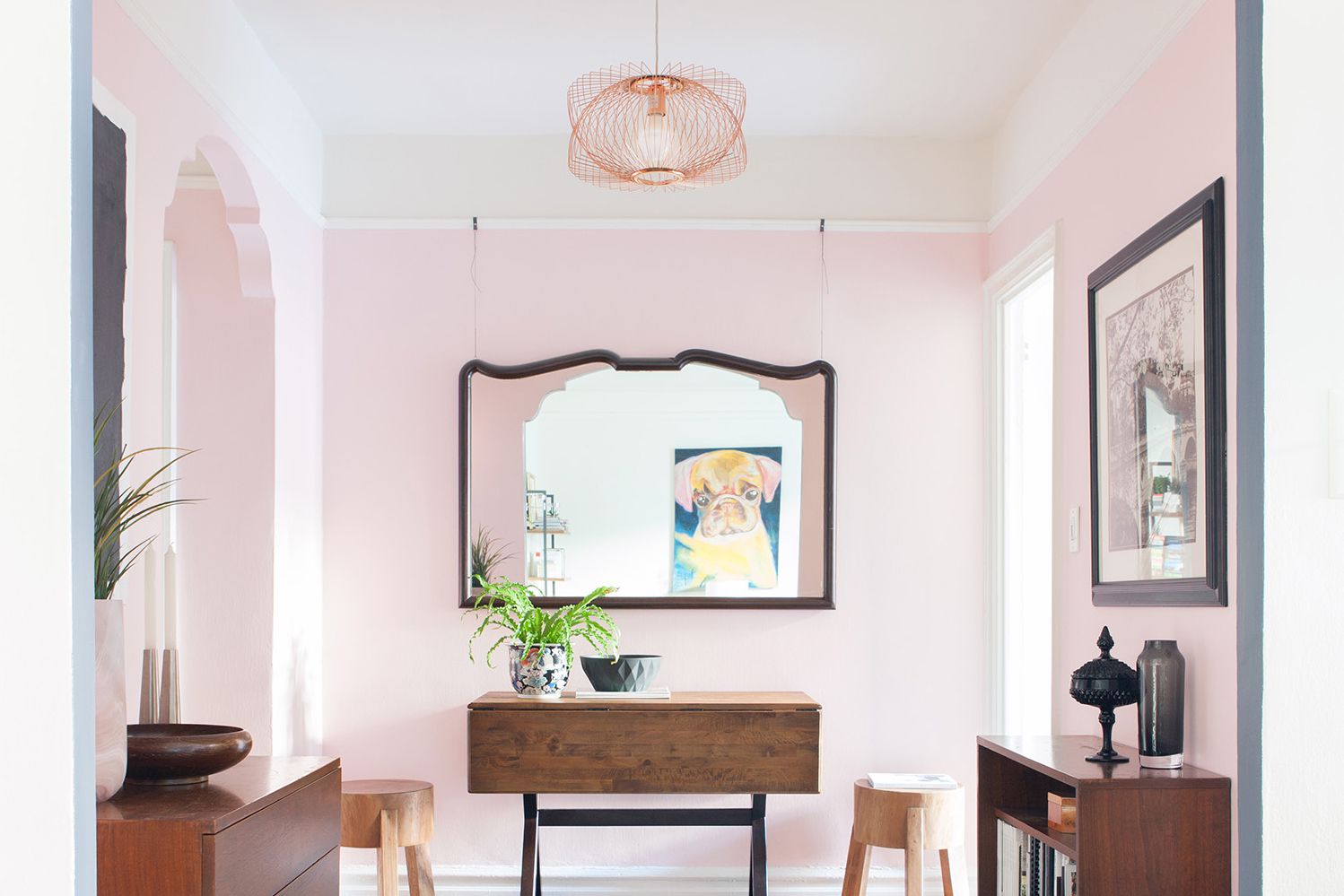 Millennial pink entryway