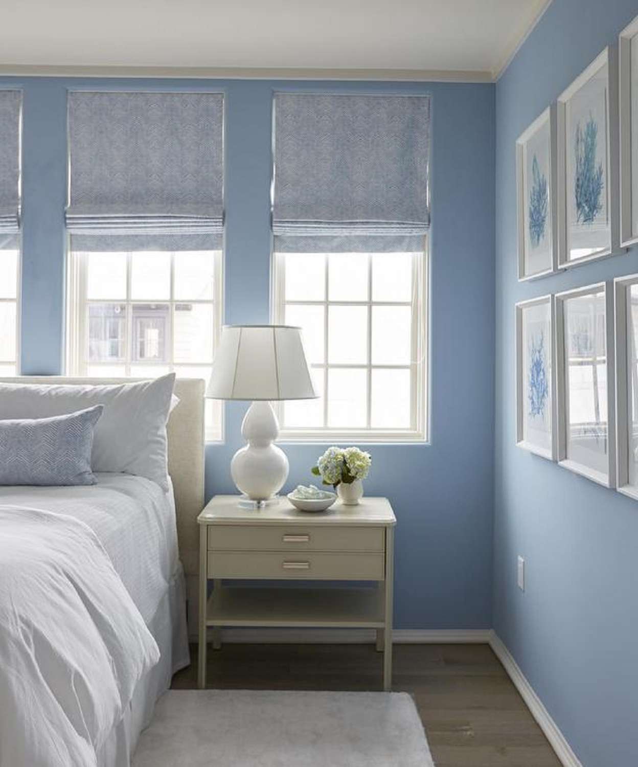 Cornflower blue bedroom walls