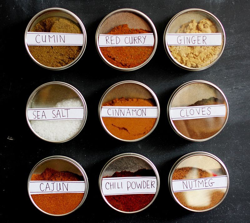 labeled spices