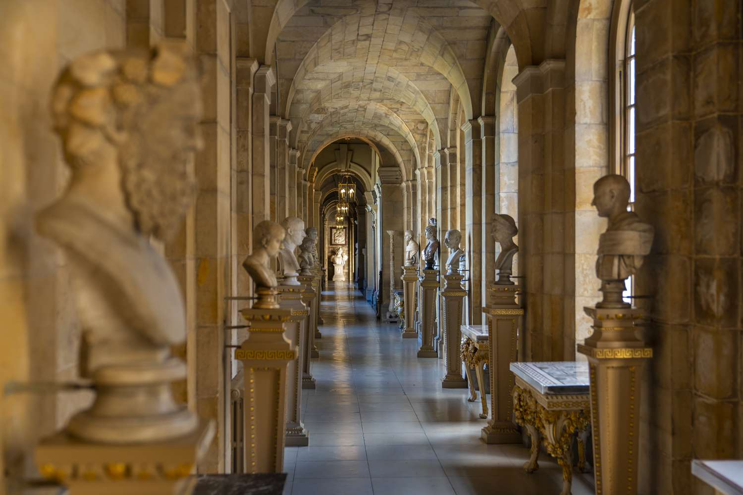 a hall of busts in Castle Howard