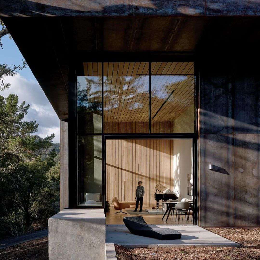 Modern building with floor to ceiling windows