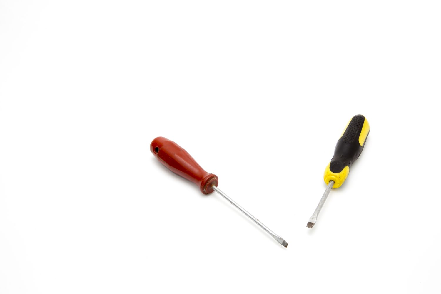 High Angle View Of Screwdrivers