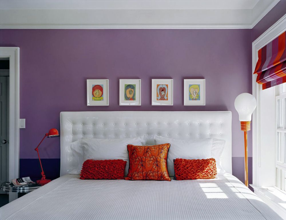 Vinyl Headboard Purple Walls