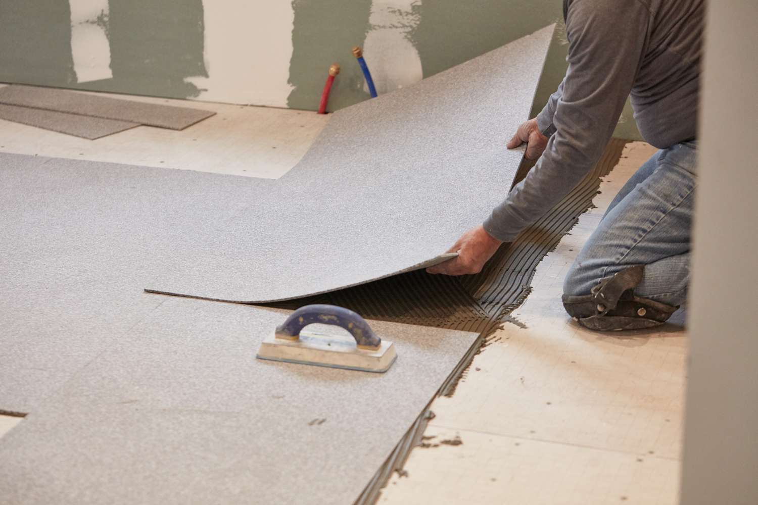 Lay the Radiant Heating Underlayment