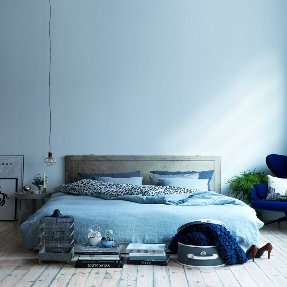 blaues Schlafzimmer