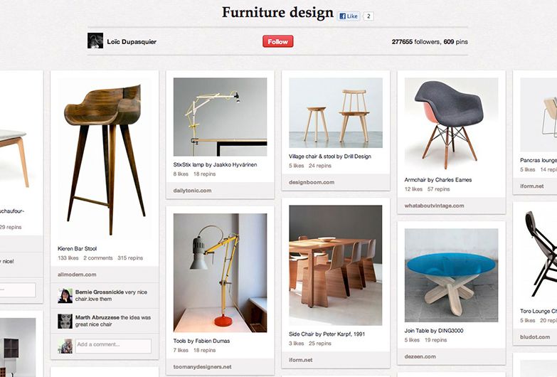 Pinterest page from Dwell