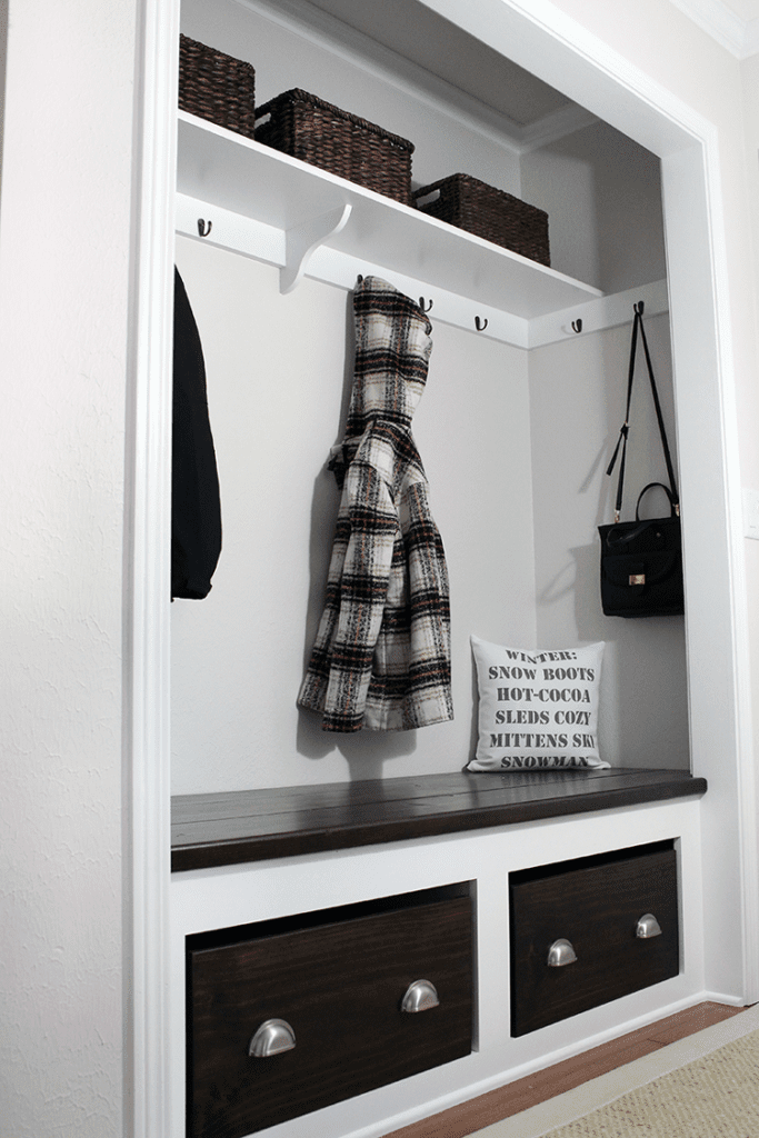 mudroom converted from a closet