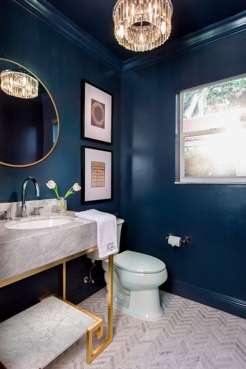 blue powder room