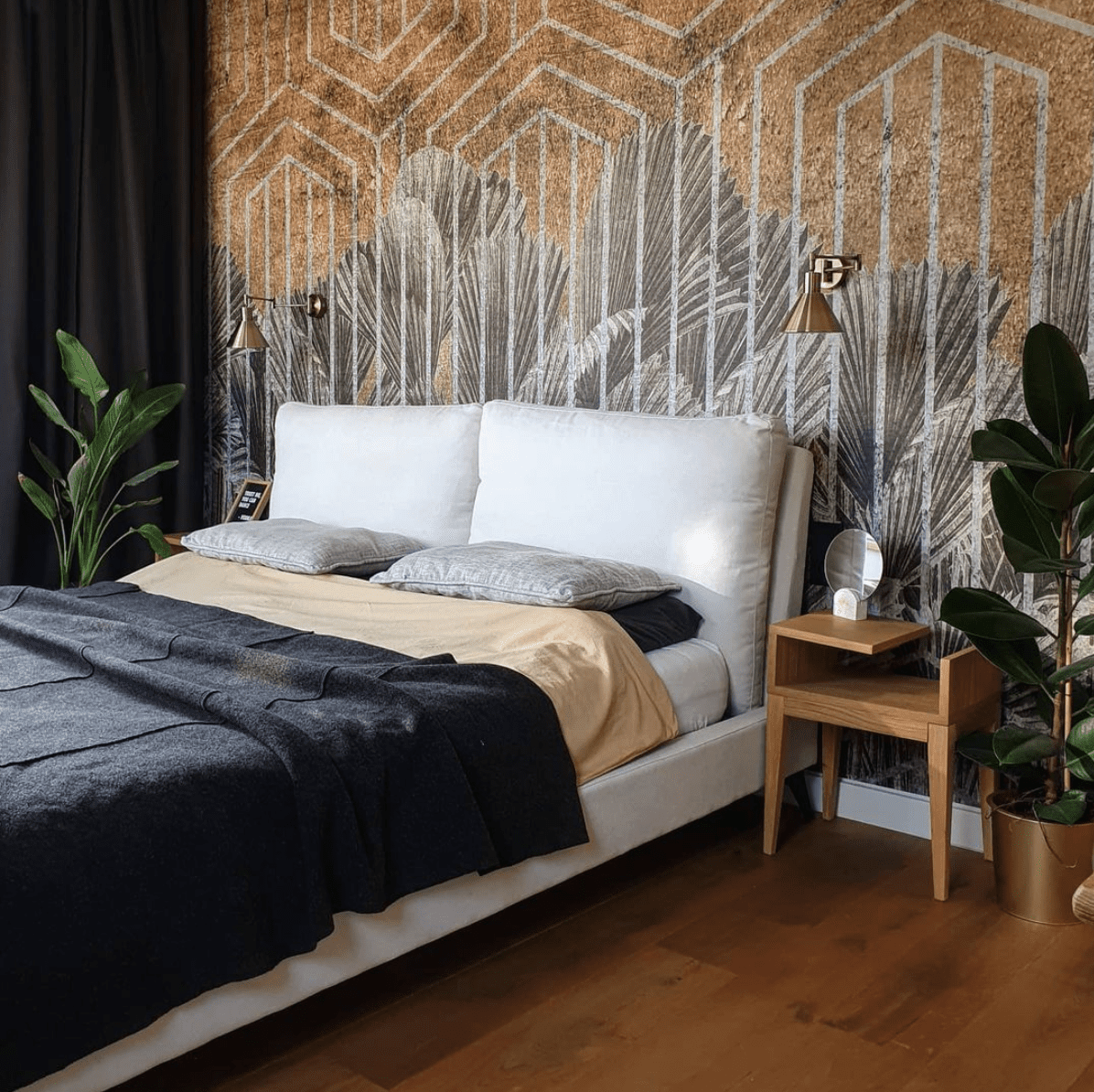 metallic bedroom