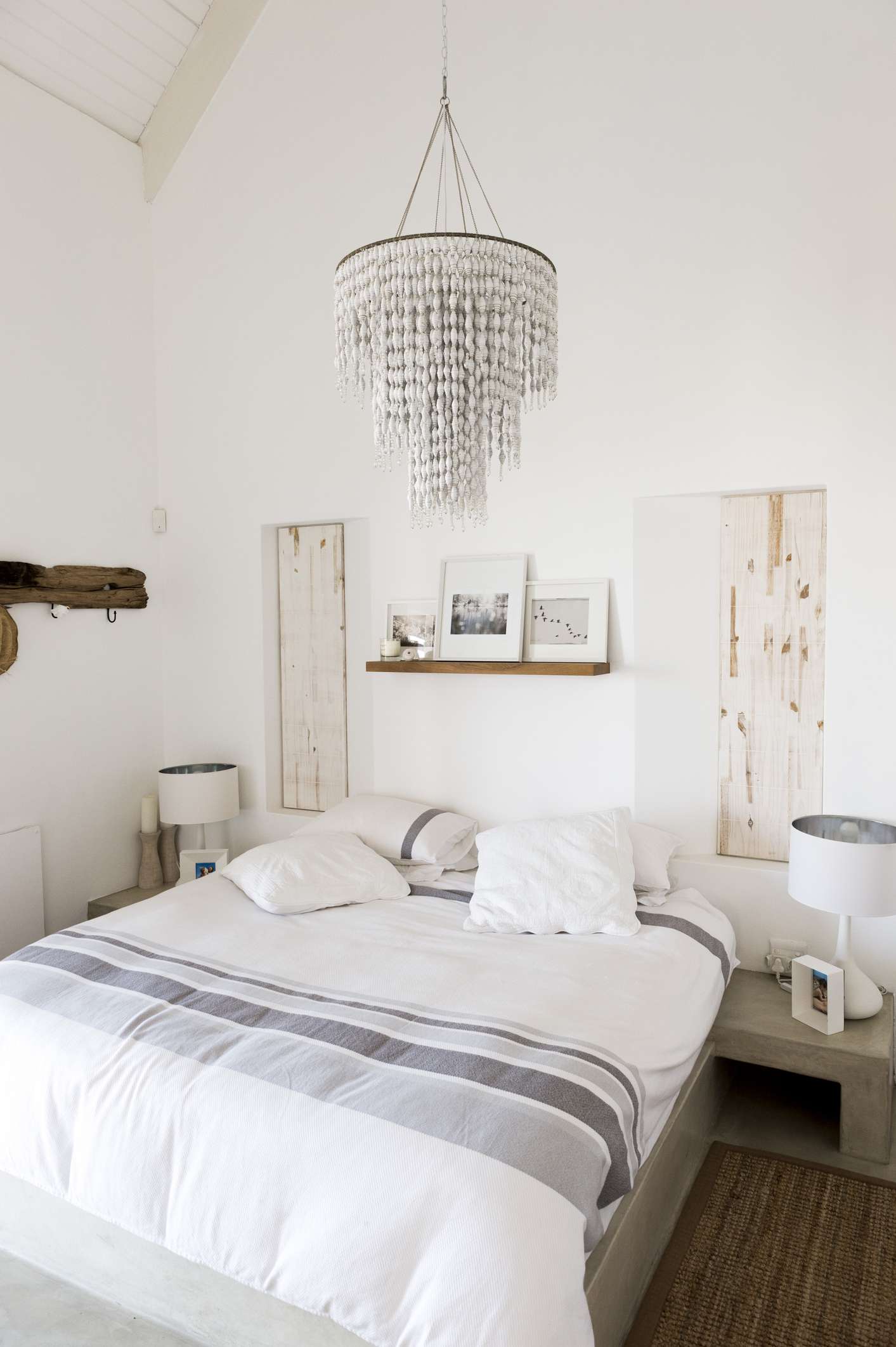 Bedroom light fixture brings height and drama